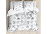 Set Copripiumino Invernale Abakuhaus Per Letti Singoli, Motivo Astratto Neutro Con Fiocchi Di Neve, Antiacaro, Adatto A Chi Soffre Di Allergie, Con Federa, 200 Cm X 200 Cm - 80 X 80 Cm, Blu Tortora