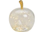 Mela & 40S Led Light & Timer Vetro Decorativo Mela Trasparente Ø 27 Cm