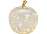 Mela & 30S Led Light & Timer Vetro Decorativo Mela Trasparente Ø 24 Cm
