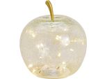 Mela & 20S Led Light & Timer Vetro Decorativo Mela Trasparente Ø 16 Cm