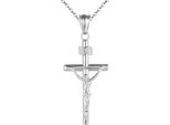 Karisma Donna Collana In Acciaio Inossidabile Catena Ciondolo Croce Inri Gesù Crocifisso Colore Argento