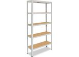 Shelfplaza Office 180X120X30 Cm Scaffale Pesante In Grigio Chiaro Con 5 Ripiani E 175 Kg Di Portata Per Ripiano