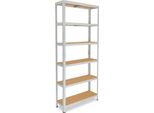 Shelfplaza Office 200X70X30 Cm Scaffale Pesante In Grigio Chiaro Con 6 Ripiani E 145 Kg Di Portata Per Ripiano