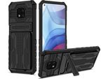 Moto G Power 2021 Case, Custodia Ibrida Di Protezione Robusta Con Porta Carte E Supporto Per Motorola Moto G Power 2021 Nero