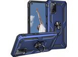 Custodia Per Oppo A52/A72/A92 4G A Doppio Strato Robusta, Protezione Militare Con Supporto Ad Anello E Supporto Blu