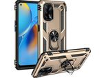 Custodia Per Oppo A74 4G / F19 A Doppio Strato Robusta, Protezione Militare Con Supporto Ad Anello E Supporto Oro
