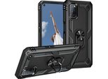 Custodia Per Oppo A52/A72/A92 4G A Doppio Strato Robusta, Protezione Militare Con Supporto Ad Anello E Supporto Nero