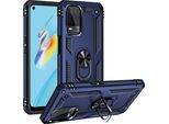 Custodia Per Oppo A54 4G A Doppio Strato Robusta, Protezione Militare Con Supporto Ad Anello E Supporto Blu
