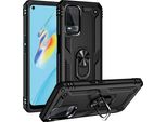 Custodia Per Oppo A54 4G A Doppio Strato Robusta, Protezione Militare Con Supporto Ad Anello E Supporto Nero