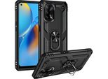 Custodia Per Oppo A74 4G / F19 A Doppio Strato Robusta, Protezione Militare Con Supporto Ad Anello E Supporto Nero