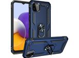 Custodia Per Samsung Galaxy A22 5G A Doppio Strato Robusta, Protezione Militare Con Supporto Ad Anello E Supporto Blu