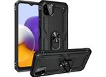 Custodia Per Samsung Galaxy A22 5G A Doppio Strato Robusta, Protezione Militare Con Supporto Ad Anello E Supporto Nero