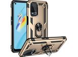 Custodia Per Oppo A54 4G A Doppio Strato Robusta, Protezione Militare Con Supporto Ad Anello E Supporto Oro