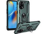 Custodia Per Oppo A74 4G / F19 A Doppio Strato Robusta, Protezione Militare Con Supporto Ad Anello E Supporto Verde