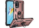 Custodia Per Oppo A54 4G A Doppio Strato Robusta, Protezione Militare Con Supporto Ad Anello E Supporto Oro Rosa