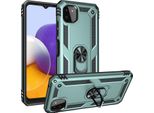 Custodia Per Samsung Galaxy A22 5G A Doppio Strato Robusta, Protezione Militare Con Supporto Ad Anello E Supporto Verde