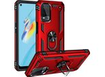 Custodia Per Oppo A54 4G A Doppio Strato Robusta, Protezione Militare Con Supporto Ad Anello E Supporto Rosso