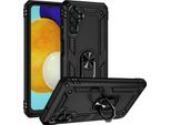 Custodia Per Samsung Galaxy A13 5G/M13 5G/A04S A Doppio Strato Robusta, Protezione Militare Con Supporto Ad Anello E Supporto Nero
