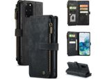 Custodia Galaxy S20+, Custodia In Finto Cuoio Con Cerniera, Chiusura Magnetica, Tasca Per Carte, Supporto, Portafoglio, Custodia Protettiva Per Samsung Galaxy S20 Plus Nero