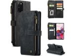 Custodia Galaxy S20, Custodia In Finto Cuoio Con Cerniera, Chiusura Magnetica, Tasca Per Carte, Supporto, Portafoglio, Custodia Protettiva Per Samsung Galaxy S20 Nero