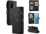 Galaxy Note 20 Ultra Custodia Per Telefono Cellulare, Chiusura A Zip Custodia In Finto Cuoio Flip Cover Chiusura Magnetica Porta Carte Funzione Stand Portafoglio Custodia Protettiva Per Samsung Galaxy Note 20 Ultra Nero