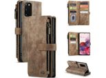 Custodia Galaxy S20, Custodia In Finto Cuoio Con Cerniera, Chiusura Magnetica, Tasca Per Carte, Supporto, Portafoglio, Custodia Protettiva Per Samsung Galaxy S20 Marrone