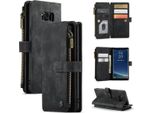 Custodia Galaxy S8 Plus, Custodia In Finto Cuoio Con Cerniera, Chiusura Magnetica, Tasca Per Carte, Supporto, Portafoglio, Custodia Protettiva Per Samsung Galaxy S8 Plus Nero