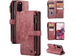 Custodia Galaxy S20, Custodia In Finto Cuoio Con Cerniera, Chiusura Magnetica, Tasca Per Carte, Supporto, Portafoglio, Custodia Protettiva Per Samsung Galaxy S20 Rosso