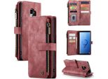 Custodia Galaxy S9, Custodia In Finto Cuoio Con Cerniera, Chiusura Magnetica, Tasca Per Carte, Supporto, Portafoglio, Custodia Protettiva Per Samsung Galaxy S9 Rosso