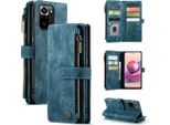 Custodia Redmi Note 10S, Custodia In Finto Cuoio Con Cerniera, Chiusura Magnetica, Tasca Per Carte, Supporto, Portafoglio, Custodia Protettiva Per Xiaomi Redmi Note 10 4G / Note 10S Blu