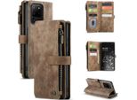 Custodia Galaxy S20 Ultra, Custodia In Finto Cuoio Con Cerniera, Chiusura Magnetica, Tasca Per Carte, Supporto, Portafoglio, Custodia Protettiva Per Samsung Galaxy S20 Ultra Marrone