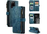Custodia Galaxy S20 Ultra, Custodia In Finto Cuoio Con Cerniera, Chiusura Magnetica, Tasca Per Carte, Supporto, Portafoglio, Custodia Protettiva Per Samsung Galaxy S20 Ultra Blue