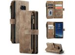 Custodia Galaxy S8 Plus, Custodia In Finto Cuoio Con Cerniera, Chiusura Magnetica, Tasca Per Carte, Supporto, Portafoglio, Custodia Protettiva Per Samsung Galaxy S8 Plus Marrone