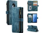 Custodia Galaxy S9, Custodia In Finto Cuoio Con Cerniera, Chiusura Magnetica, Tasca Per Carte, Supporto, Portafoglio, Custodia Protettiva Per Samsung Galaxy S9 Blu