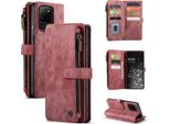 Custodia Galaxy S20 Ultra, Custodia In Finto Cuoio Con Cerniera, Chiusura Magnetica, Tasca Per Carte, Supporto, Portafoglio, Custodia Protettiva Per Samsung Galaxy S20 Ultra Red