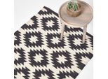 Homescapes Tappeto Kilim Zurigo Tessuto A Mano In Cotone Con Motivo Geometrico In Bianco E Nero, 160 X 230 Cm