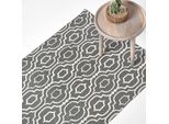 Homescapes Tappeto Riga In Cotone Stampato Con Motivi In Grigio E Bianco, 160 X 230 Cm