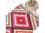 Homescapes Tappeto Kilim Manila Tessuto A Mano In Lana E Cotone Con Motivo A Rombi, Colorato, 160 X 230 Cm