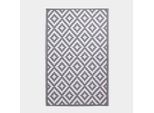 Homescapes Tappeto Per Esterni Resistente Alle Intemperie Grigio-Bianco 180 X 270 Cm, Tappeto Da Giardino Zoe Reversibile, A Motivi Geometrici, Per Balcone, Terrazza, Cucina, Corridoio E Giardino D'inverno