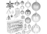 Bubles Di Natale Bubles Dell'albero Di Natale Bubles Dell'albero Di Natale 77 Pezzi Decorazione - Argento