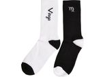Mister Tee Accessories MT2235 | Zodiac Socks 2-Pack Socks - Colore: Nero/Bianco Virgo - Taglia: 47-50