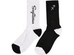 Mister Tee Accessories MT2235 | Zodiac Socks 2-Pack Socks - Colore: Nero/Bianco Sagittario - Taglia: 47-50