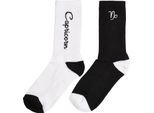 Mister Tee Accessories MT2235 | Zodiac Socks 2-Pack Socken - Farbe: Black/White Capricorn - GrößE: 47-50