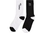 Mister Tee Accessories MT2235 | Zodiac Socks 2-Pack Socks - Colore: Nero/Bianco Taurus - Taglia: 47-50