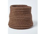 Homescapes Cestino Portaoggetti In Maglia, 100% Cotone Marrone 42 X 37 Cm
