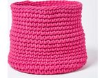 Homescapes Cestino Portaoggetti In Maglia, 100% Cotone Rosa 42 X 37 Cm
