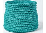 Homescapes Cestino Portaoggetti In Maglia, 100% Cotone Benzina 42 X 37 Cm