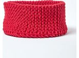 Homescapes Cestino Portaoggetti In Maglia, 100% Cotone, Rosso, 37 X 21 Cm