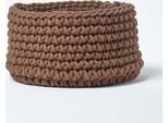 Homescapes Cestino Portaoggetti In Maglia, 100% Cotone Marrone 37 X 21 Cm
