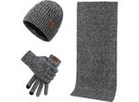 3 Pezzi Guanti Caldi Da Donna Guanti Invernali Da Uomo, Grigio
